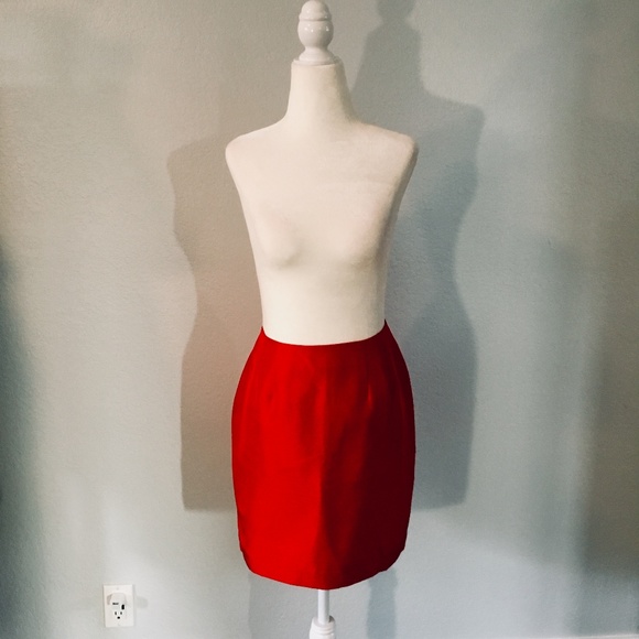 Hugo Buscati Dresses & Skirts - Vintage Brushed Red Silk Skirt by Hugo Buscati